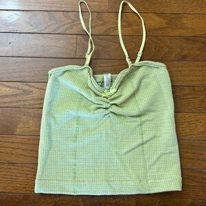 Urban Outfitter Out From Under ruched lime green y2k cami scrunch top with a bow